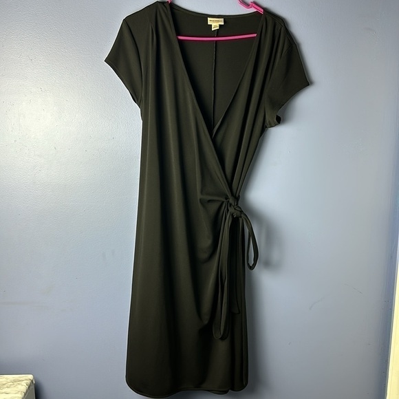 Isaac Mizrahi for target all black elegant form fitting midi wrap dress Size XXL - Picture 1 of 10